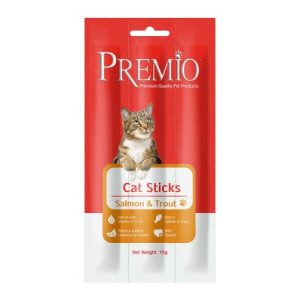 פרמיו סטיקס חטיף רך לחתול סלמון ופורל 15 גרם PREMIO
