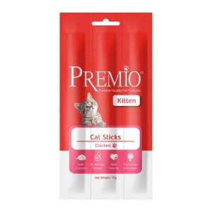 פרמיו סטיקס חטיף רך לגורי חתול עוף 15 גרם PREMIO