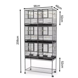 כלוב מחולק לתוכים 6 תאים A47