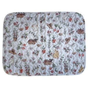 שטיח ארנבונים ופרחים שמנת 50/70 ס"מ